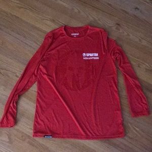 Spartan red volunteer long sleeve shirt.